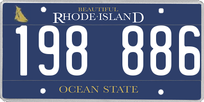 RI license plate 198886