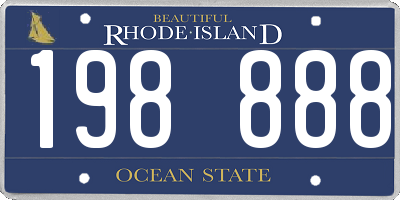RI license plate 198888