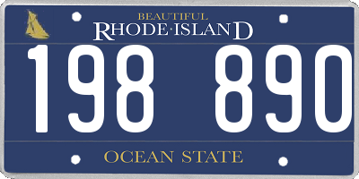RI license plate 198890