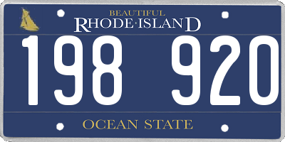 RI license plate 198920