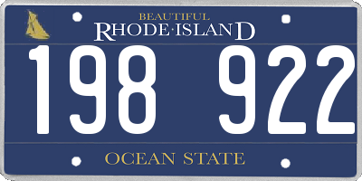 RI license plate 198922