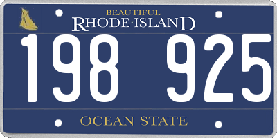 RI license plate 198925