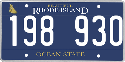 RI license plate 198930