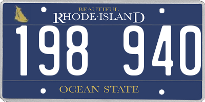 RI license plate 198940