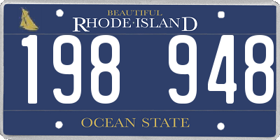RI license plate 198948