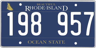 RI license plate 198957