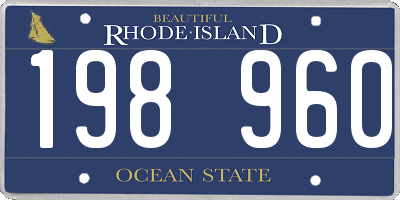 RI license plate 198960