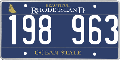 RI license plate 198963