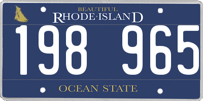 RI license plate 198965