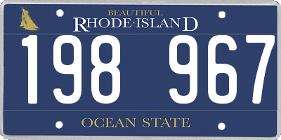 RI license plate 198967