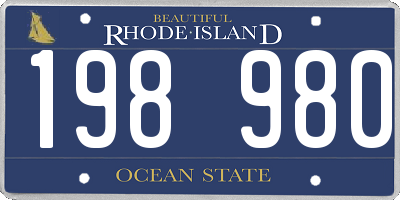 RI license plate 198980