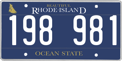 RI license plate 198981