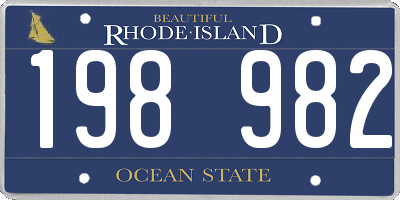 RI license plate 198982