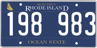 RI license plate 198983