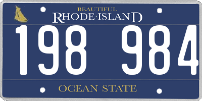 RI license plate 198984