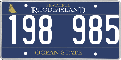 RI license plate 198985