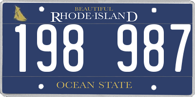RI license plate 198987