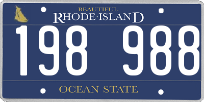 RI license plate 198988
