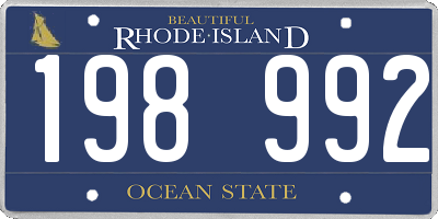 RI license plate 198992
