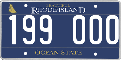 RI license plate 199000