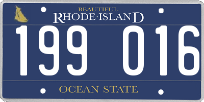 RI license plate 199016