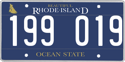 RI license plate 199019