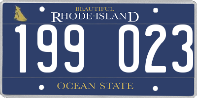 RI license plate 199023