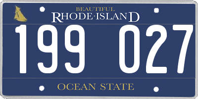 RI license plate 199027