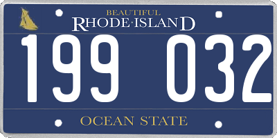 RI license plate 199032