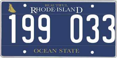 RI license plate 199033