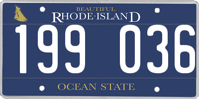 RI license plate 199036