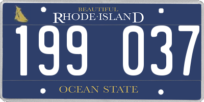 RI license plate 199037