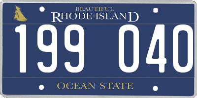 RI license plate 199040