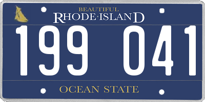 RI license plate 199041
