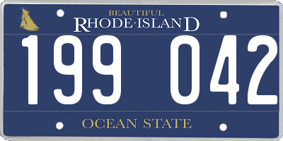 RI license plate 199042