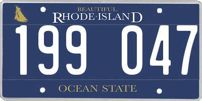 RI license plate 199047