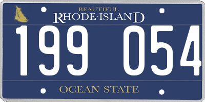 RI license plate 199054