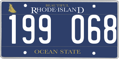 RI license plate 199068