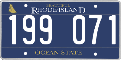 RI license plate 199071