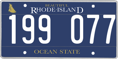 RI license plate 199077