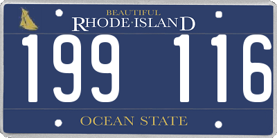 RI license plate 199116
