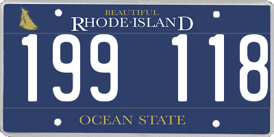 RI license plate 199118