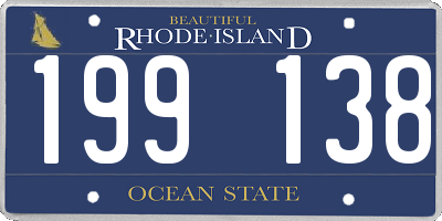 RI license plate 199138