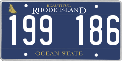 RI license plate 199186