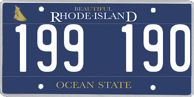 RI license plate 199190