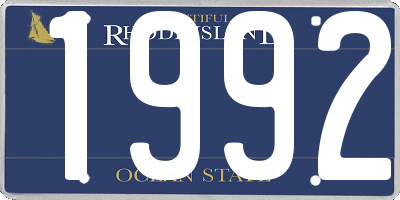 RI license plate 1992