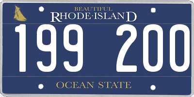 RI license plate 199200