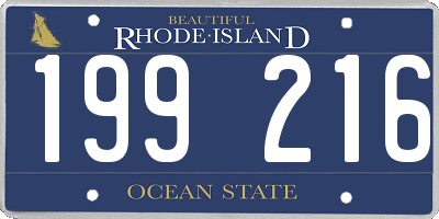 RI license plate 199216
