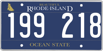 RI license plate 199218