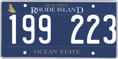 RI license plate 199223